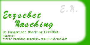 erzsebet masching business card